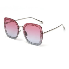 Luxury Brand Design Gradient Shades Sunglasses Square UV400 Women Sunglasses